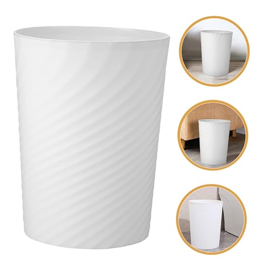 Uonlytech Large Capacity Lidless Trash Can White Garbage Bin for Office Living Bathroom Kitchen Sturdy Wastebasket Without Lid Easy to Use Home Waste Container