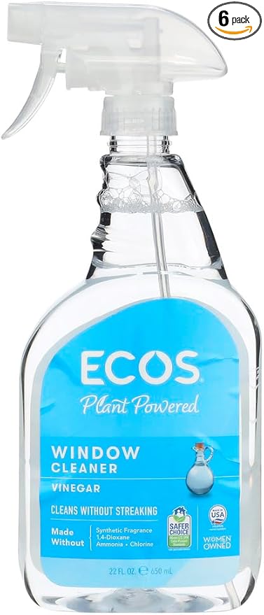 2 Packs of Earth Friendly Window Cleaner - Vinegar - Case Of 6 - 22 Fl Oz