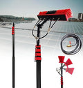Glass Cleaning Brush Home Water Fed Telescopic Pole Kit Solar Panel Brush Rotating for Photovoltaic Panel12FT Telescopic Water Fed Brush Pole for Solar Panels Window Cleaning Includes 50cm