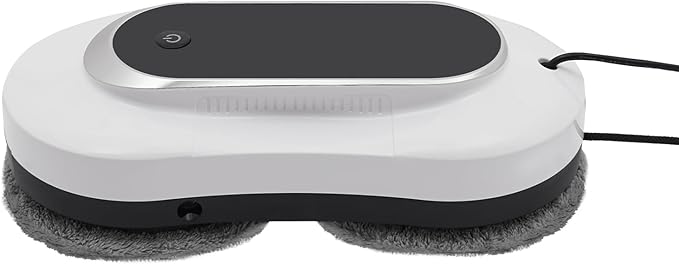 Window Cleaner Robot 80W Smart Glass Cleaning Robot Wiping Window Cleaner Robot with Remote Control 28000Rpm Window Cleaning Robot for Tile Glass Door 2800-3200Pa Suction Power (White)