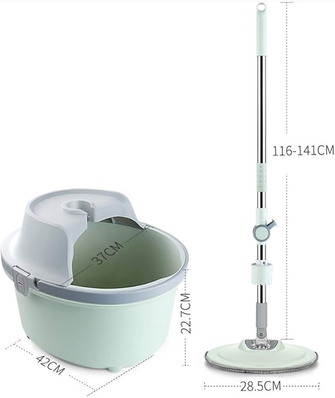 Hands Free Washing Rotating Flat Mop Lazy Round Single Bucket Home Household
