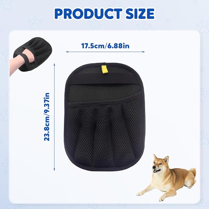 3PCS Pet Hair Removal Glove for Cats Dogs Electrostatic Pet Hair Remover Grooming Removal Gloves for Pet HairHair Remover Electrostatic Gloves for Couch Clothes Carpet Bed Furniture (3PC-Black)