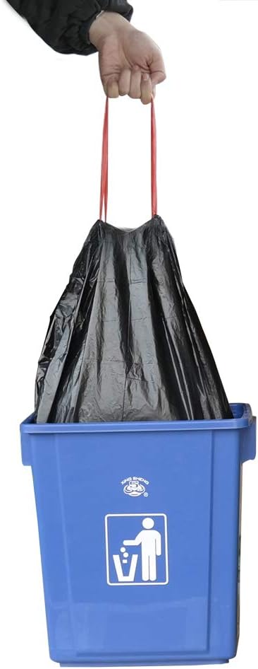 Teyyvn 13 Gallon Tall Kitchen Drawstring Trash Bag Black 220 Counts