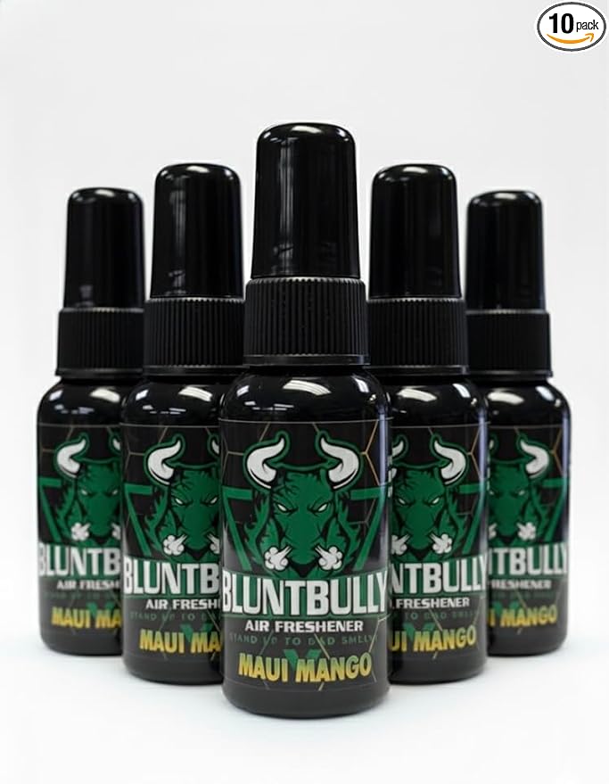 Blunt Bully Air Freshener (Maui Mango) (10 Pack) Premium Oil Based Air Freshener Spray. Long-Lasting Room Bathroom Office &amp Car Scent | Eliminates Odors from Smoke Pets &amp More