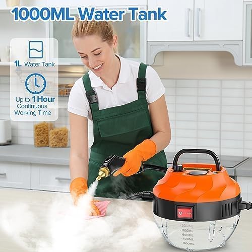 High Pressure Steam Cleaner Steamer for Cleaning Handheld Portable Steam Cleaners for Home Steamer for Car Detailing Steam Cleaner for Upholstery Kitchen Bathroom Grout and Tile