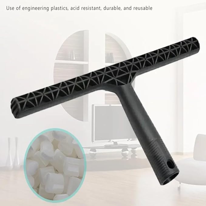 Professional Window Cleaning Combo - Squeegee Microfiber Window Scrubber Tool with Handshake T Handle 5 Replacement Cloths - 14.4 Inch Window Washing Squeegee