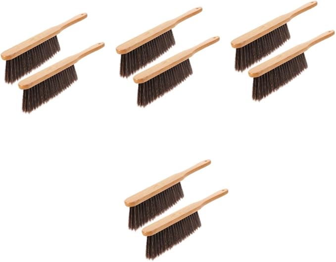 Cabilock 8pcs Wooden Whisk Broom with Handle Versatile Handheld Cleaning Brush for Grooves Corners Hard Reach Areas for Home Household Use