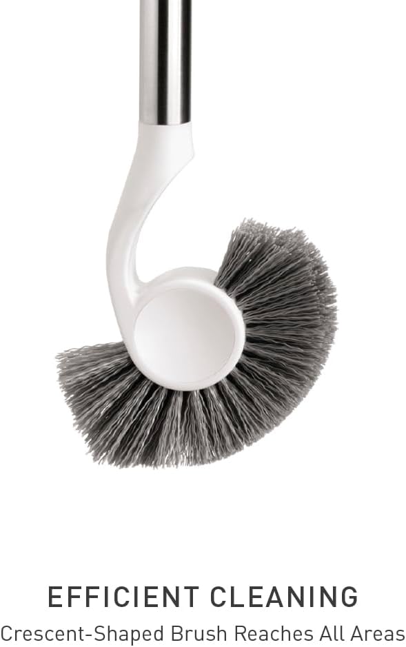 simplehuman Toilet Brush with Caddy Stainless Steel White