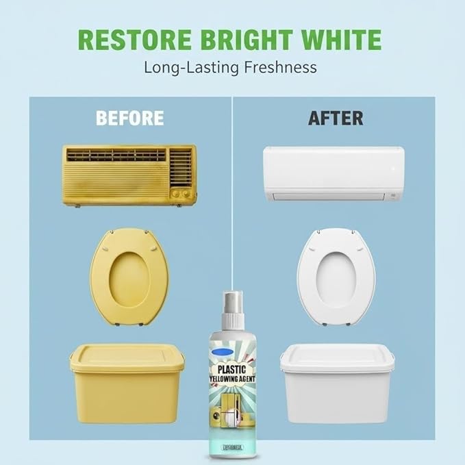Powerful Plastic Yellowing Remover Plastic Yellowing Restorer Kit All Purpose Cleaner For Appliances Restores Surfaces Fast-Acting (2pcs)