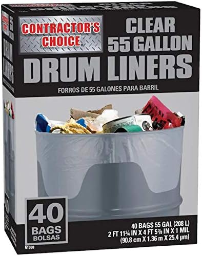 Contractor's Choice Contractor 40-Pack 55-Gallon Clear Plastic Construction Trash Bag