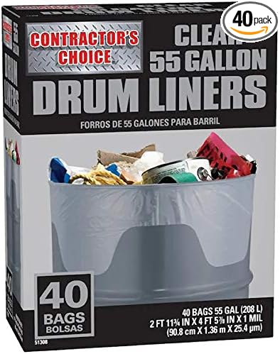 Contractor's Choice Contractor 40-Pack 55-Gallon Clear Plastic Construction Trash Bag