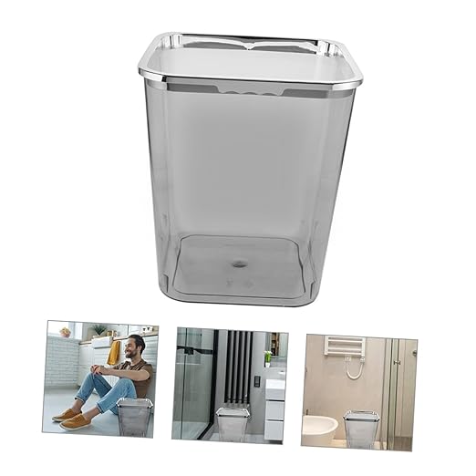 Large Transparent Plastic Wastebasket for Bathroom Kitchen Home Portable Trash Can with Pressed Rim Smooth Easy-Clean PP Material Stable Lidless Design for Household Waste and