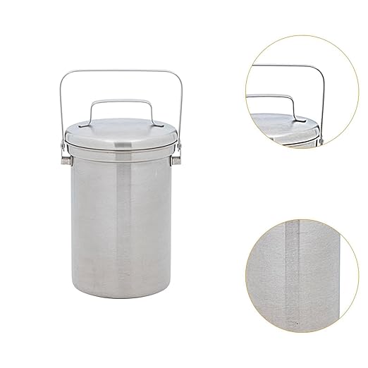 Small Trash Can Stainless Steel Wastebasket with Lid 3L Portable Tabletop Mini Waste Basket with Handle for Household Bedroom