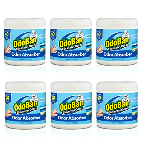 OdoBan Solid Odor Absorber Eliminator for Home and Small Spaces Fresh Linen Scent &amp Solid Odor Absorber Eliminator for Home and Small Spaces Citrus Scent 14 Ounces Each 3-Pack