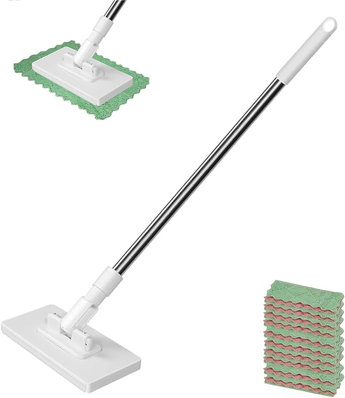Snap Grip Mini Mop Zero Touch Mini Mops (40 in Locking Handle) No Wash Lazy Mop Dry and Wet Use Clever for Gaps &amp Multi-Surface1 Set