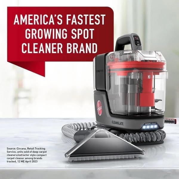 Hoover ONEPWR CleanSlate Cordless Portable Carpet + Upholstery Spot Cleaner Machine Powerful Suction Versatile Tools Car and Auto Detailer Pair with Hoover Spot &amp Upholstery Cleaner Solution
