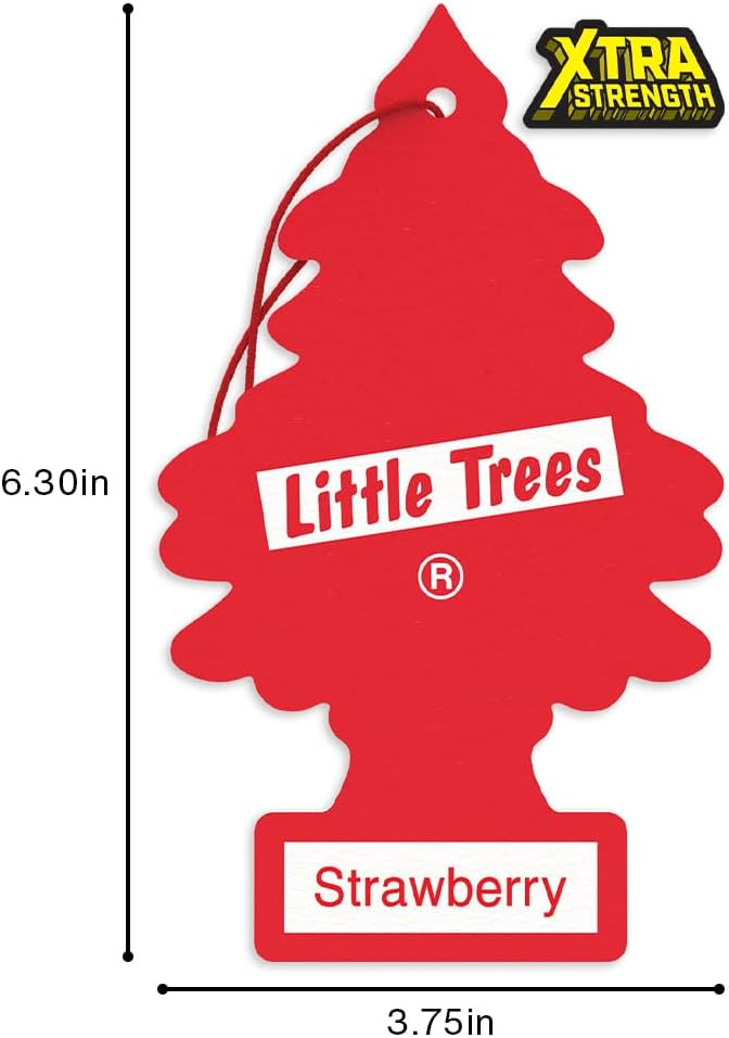 LITTLE TREES Car Air Freshener | Xtra Strength Provides Long-Lasting Scent for Auto or Home | Extra Boost of Fragrance | Strawberry 24 Air Fresheners