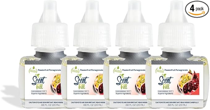 Scent Fill Passionfruit Pomegranate Plug in Air Freshener 4 Scented Oil Refills
