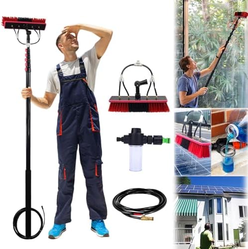 Glass Cleaning Brush Household Water Supply Telescopic Pole Kit Solar Panel Rotating Brush Solar Photovoltaic Panels3.6-10.8M Telescopic Cleaning Brush Telescopic Window Cleaner