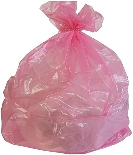PlasticMill Heavy Duty Trash Bags - Pink Garbage Bags - Plastic Trash Bags - Tall Trash Bags Trash Can Liners - 33-Gallon Large Kitchen Trash Bags 1.5 Mil 33x39 (100-Count)