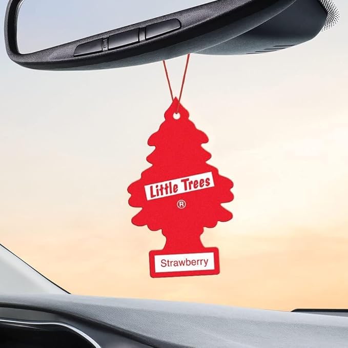LITTLE TREES Car Air Freshener | Hanging Paper Tree for Home or Car | Strawberry | 24 Pack