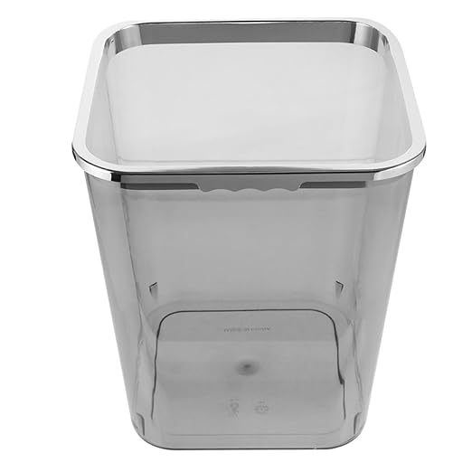 Large Transparent Plastic Wastebasket for Bathroom Kitchen Home Portable Trash Can with Pressed Rim Smooth Easy-Clean PP Material Stable Lidless Design for Household Waste and