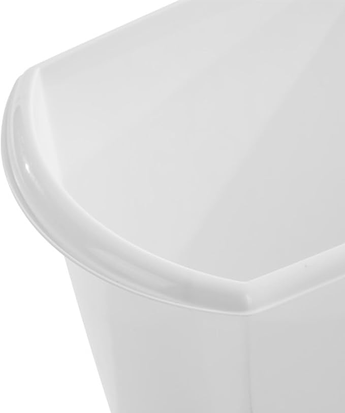 Sterilite 5.5 Gallon Rectangular Wastebasket Open-top Medium Sized Trash Can for the Bathroom Bedroom or Office White 6-Pack