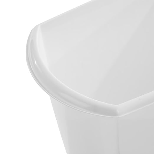 Sterilite 5.5 Gallon Rectangular Wastebasket Open-top Medium Sized Trash Can for the Bathroom Bedroom or Office White 12-Pack