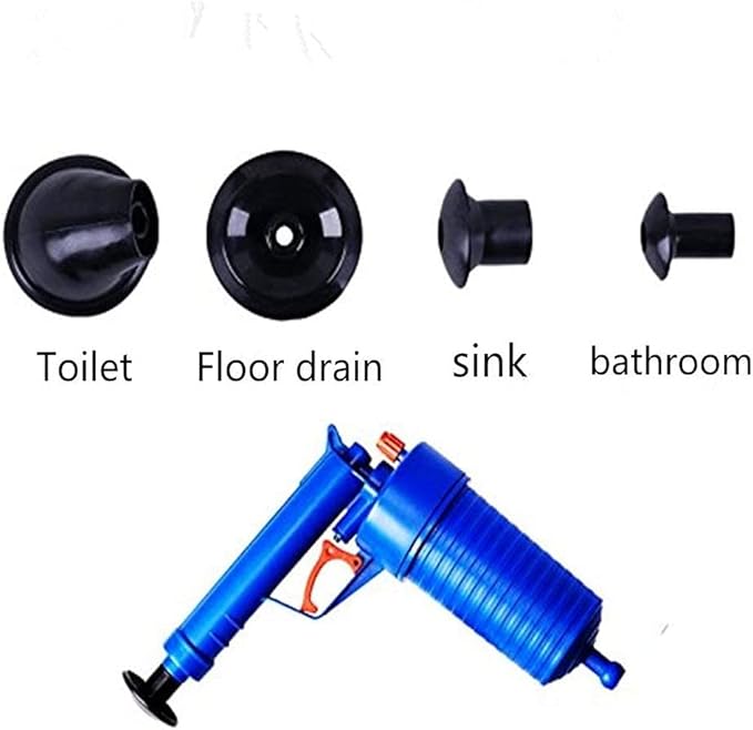 Hrpa Toilet PlungerAir Power Drain BlasterPressure Pump CleanerHigh Pressure Plunger Opener Cleaner Pump for Bath ToiletsShowerBathroomSinkBathtubKitchen Clogged Pipe