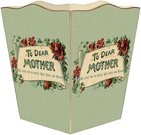 Marye-Kelley WB2683-To Dear Mother Aqua Wastepaper Basket