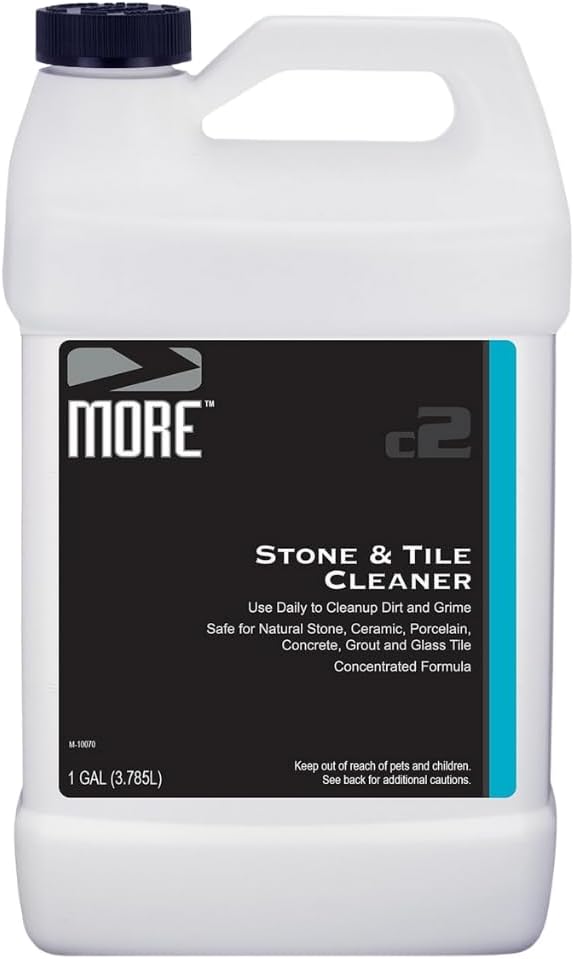 MORE - Stone &amp Tile Cleaner - Grout &amp Floor Cleaner for Natural Stone Marble Concrete Ceramic &amp Porcelain - Water-Based Grout Cleaner for Tile Floors - Concentrated Formula - pH Neutra