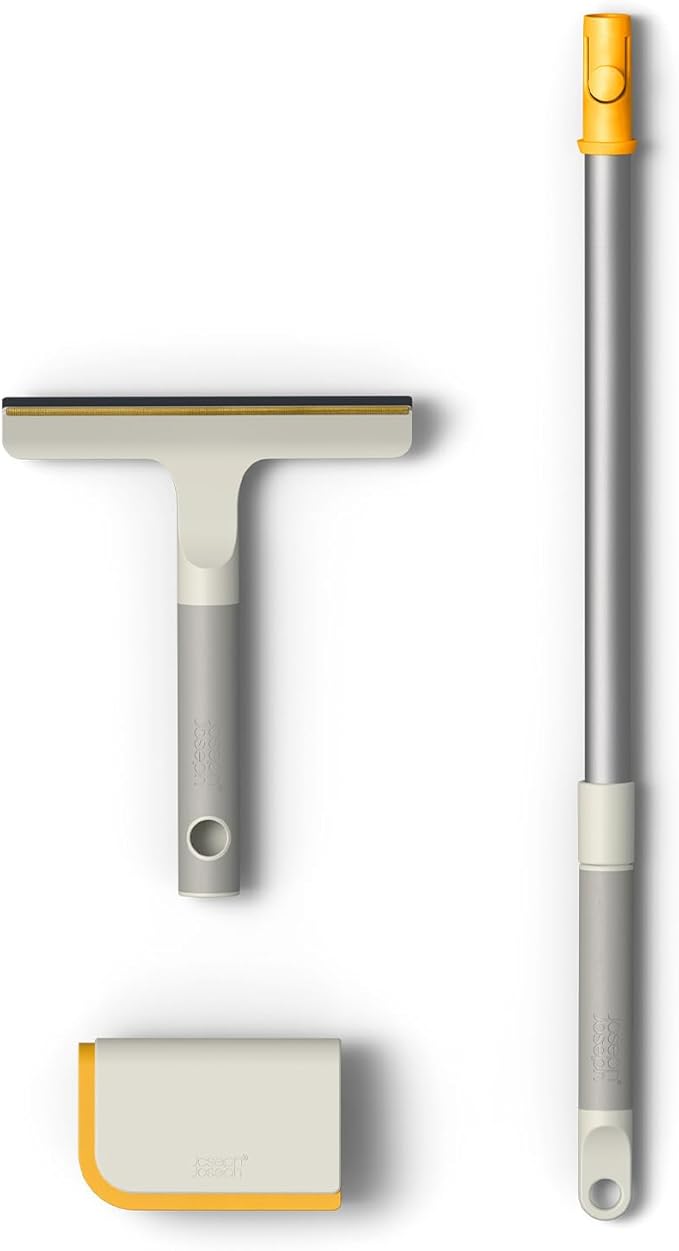 Joseph Joseph CleanTech 3pc Pet Hair Cleaning Tool Set Manual Rake for Carpet Upholstery &amp Furniture with Extension Pole