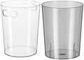 Anyoifax 2 Pack Clear Trash Can Small Garbage Can Plastic Wastebasket 1.5 Gallon Garbage Container Bin for Bathroom Office Bedroom Dorm Room Home Office Under Desk Kitchen - Clear and Grey