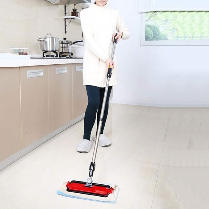 Microfiber Hardwood Floor Mop  Long Stainless Steel Handle for Home Office Cleaning