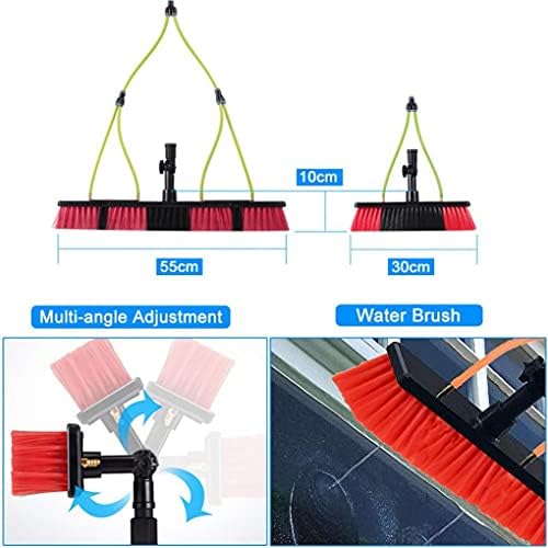Window Cleaning Brush Telescopic Window Cleaning Pole Window Cleaner Kit Water/Hose Powered Pole Photovoltaic and Solar Panel Cleaning
