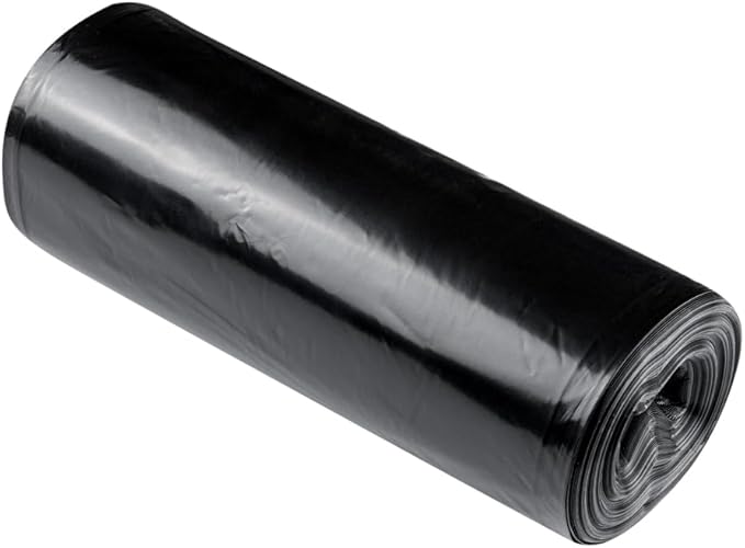 Restaurantware RW Clean 45 Gallon Trash Bags 100 Light-Duty Garbage Can Liners - Fits 40-45 Gallon Trash Cans Stretchable Black Plastic Bin Liners With Star Seal Bottom