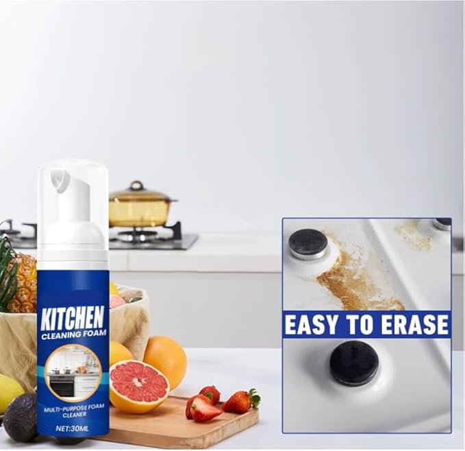 Japanese Multi-Purpose Cleaner Spray All-Round Kitchen Cleaning Foam Multifunctional Oil Stain Remover Clean Grease Kitchen Foam Cleaner (2pcs)
