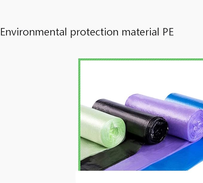 WFF trash bags Garbage Bags Household Wholesale Disposable 5 Rolls Random Color Portable Vest Thickened Kitchen Color Trash Can Lining (Color : Blue)