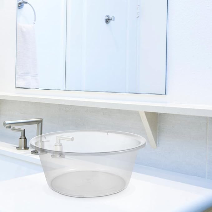 Transparent Foot Washing Basin Plastic Wash Tub 11.4 Inch Clear Basin for Home and Salon Foot Care and Face Cleaning