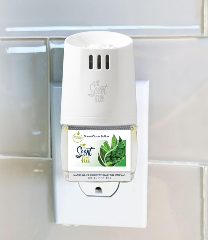 Scent Fill Green Clover &amp Aloe Plug in Air Freshener 4 Scented Oil Refills