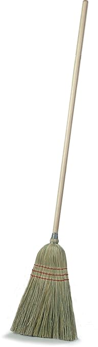 Carlisle FoodService Products 4134967 Corn Blend Warehouse Broom Straw with Wood Handle 10 Bristle Trim 55 Length Natural (Case of 12)