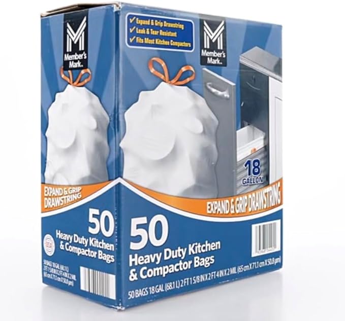 Member Mark Heavy Duty 18-Gallon Kitchen &amp Compactor Trash Bags 50 ct.