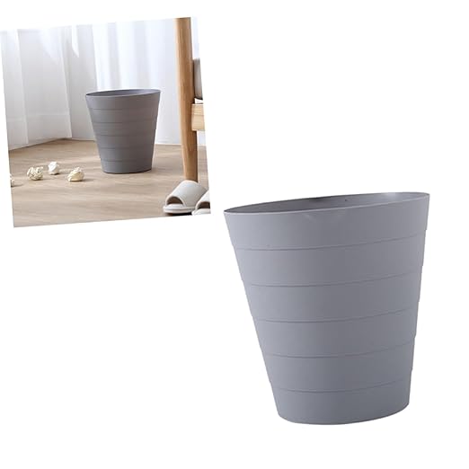 1pc Open Plastic Trash Can Large Grey Wastebasket for Home Office Kitchen and Room and Easy to Clean No Lid Design for Convenient Use