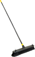 Quickie Bulldozer Smooth Surface Push Broom 24 inch Black Sweep and Clean Tile/Sealed Concrete/Other Hard Flooring Indoor/Outdoor Use/Heavy Duty Cleaning