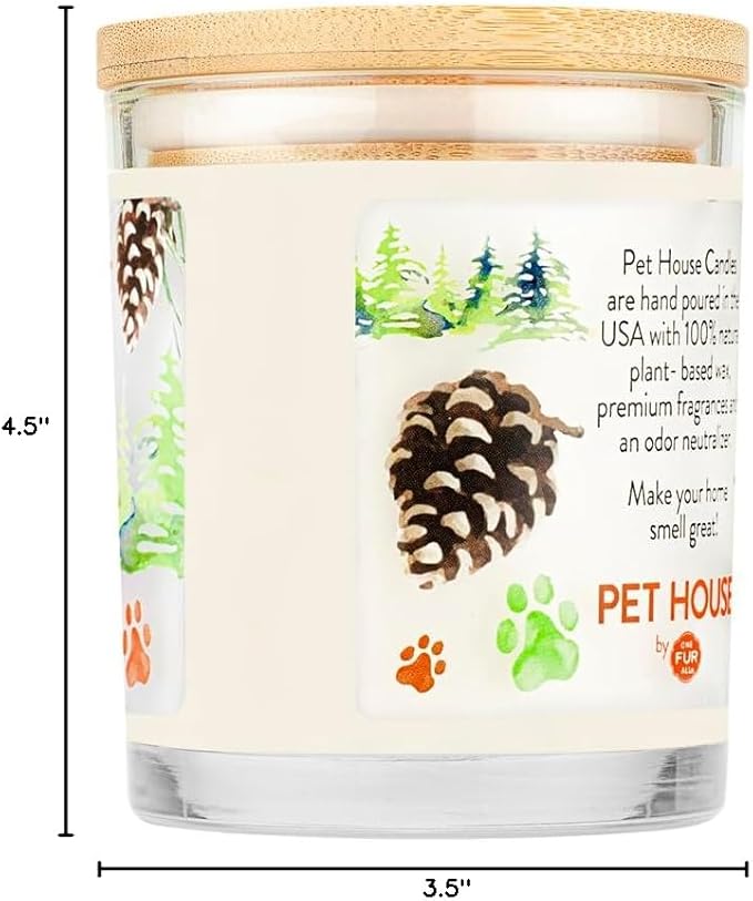 Pet House Pet Odor Candle Plant Based Scented Candle Clean Burning Long Lasting for Home Evergreen Forest