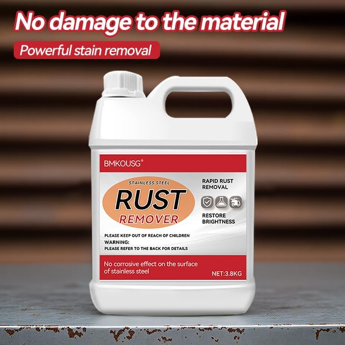 Stainless Steel Rust Stain Remover &amp Cleaner 1 Gallon- Quickly Cleans Stainless Steel Appliances Furniture Commercial Equipment Grills Sinks and Tools | Powerful &amp Safe Metal Rust Remover