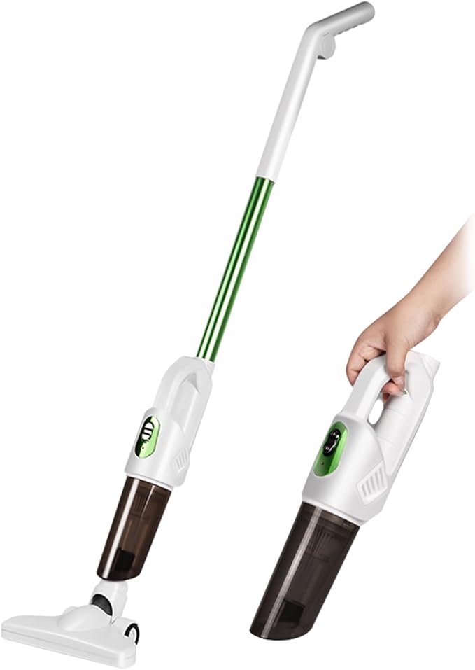 Tnfeeon Vacuum Cleaner 20000PA Powerful Suction Rechargeable Stick Vacuum Cleaner 2 in 1 Portable Low Noise Large Capacity Handhold Car Vacuum for Home Office Car (Green)