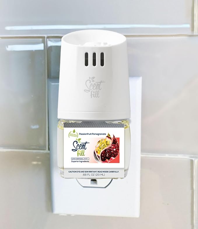 Scent Fill Passionfruit Pomegranate Plug in Air Freshener 4 Scented Oil Refills