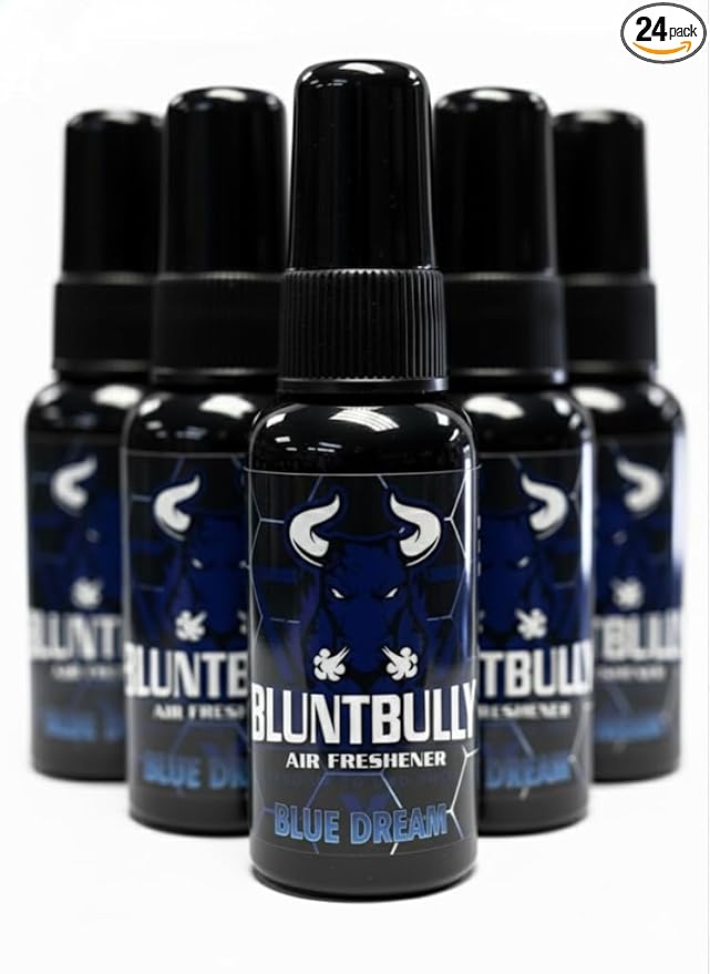 Blunt Bully Air Freshener (Blue Dream) Premium Oil Based Air Freshener Spray. Long-Lasting Room Bathroom Office &amp Car Scent | Eliminates Odors from Smoke Pets &amp More (Pack of 24)