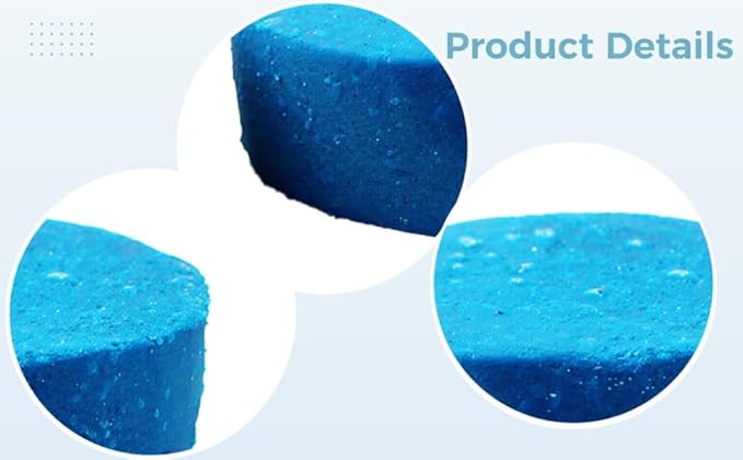 15 Pcs Toilet Bowl Cleaner Tablets Blue Automatic Odor Control Long-Lasting Individually Wrapped Bathroom Hygiene